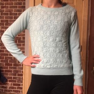 Forever 21 mint floral sweater